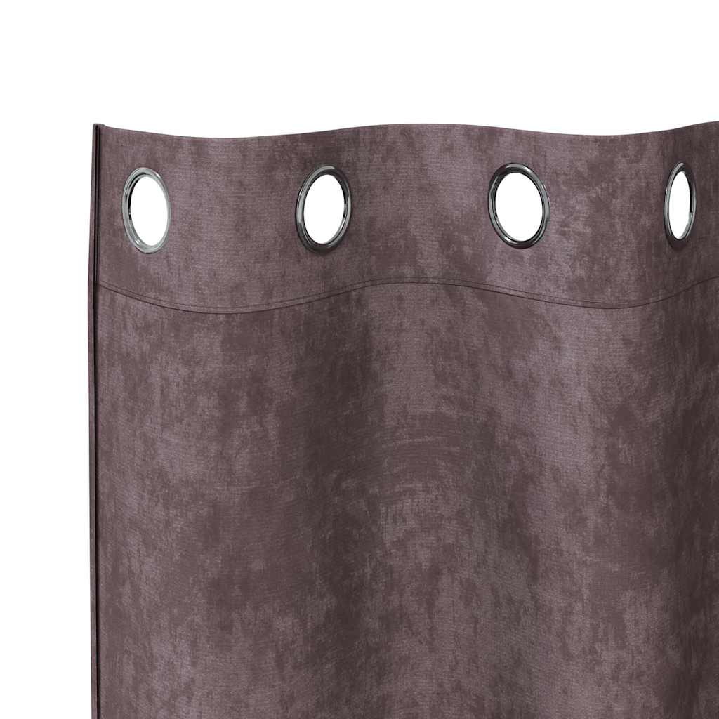 Velvet Curtains with Curtains 2 pcs Brown 175 x 140 cm Velvet