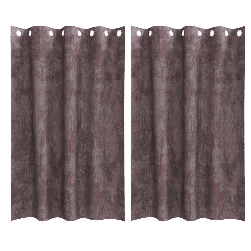 Velvet Curtains with Curtains 2 pcs Brown 175 x 140 cm Velvet