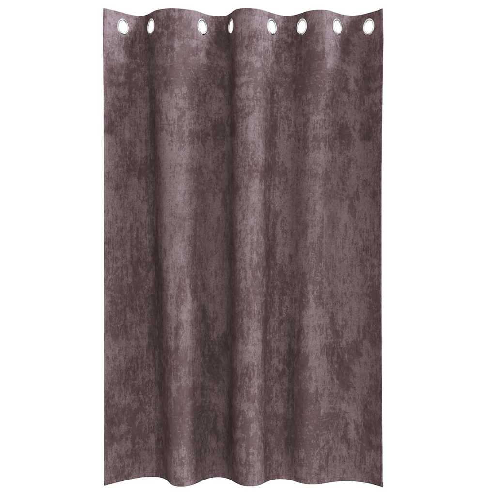 Velvet Curtains with Curtains 2 pcs Brown 175 x 140 cm Velvet