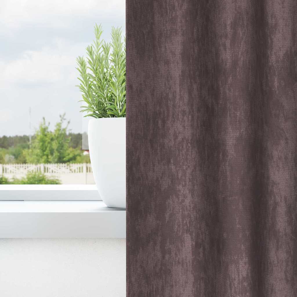 Velvet Curtains with Curtains 2 pcs Brown 245 x 140 cm Velvet