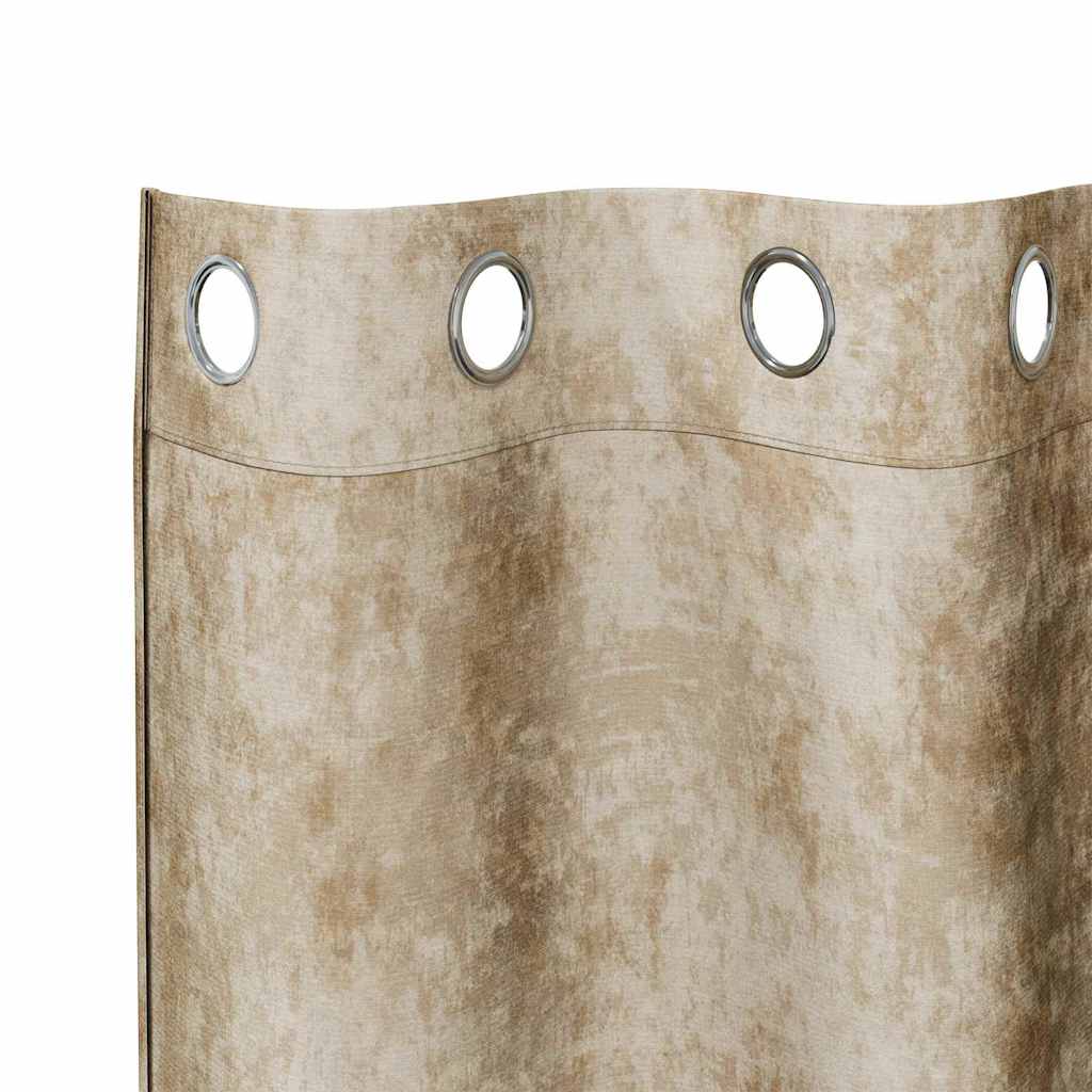 Velvet Curtains with Curtains 2 pcs Cream 175 x 140 cm Velvet