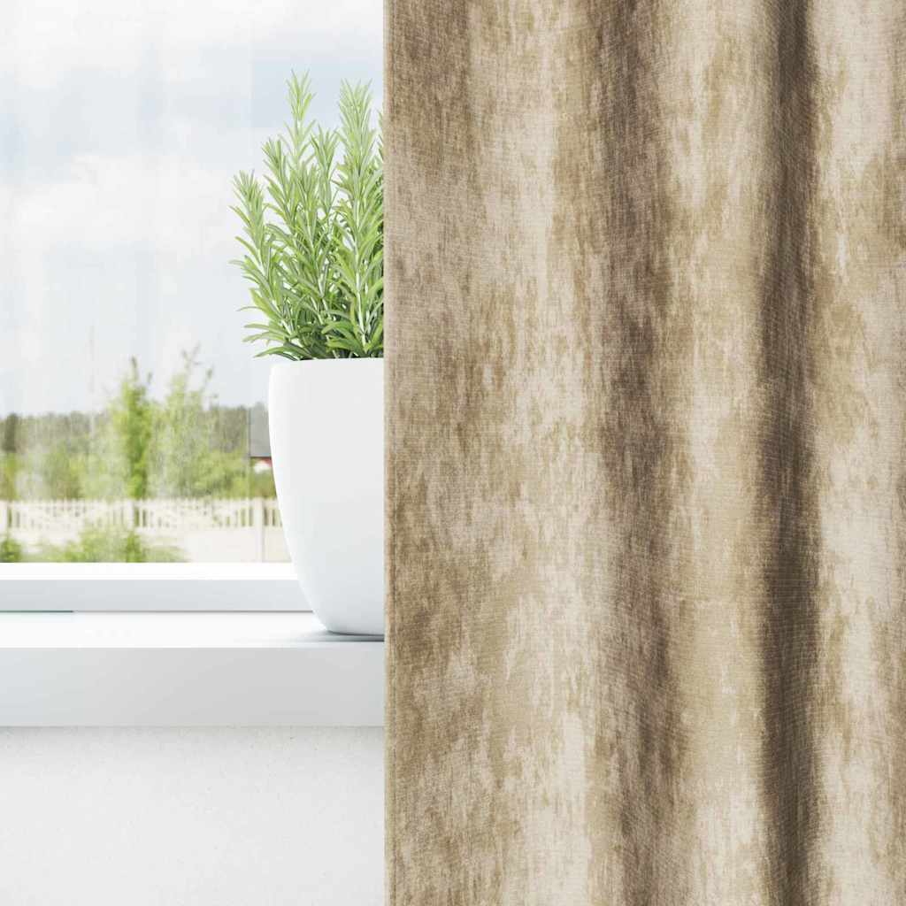 Velvet Curtains with Curtains 2 pcs Cream 175 x 140 cm Velvet