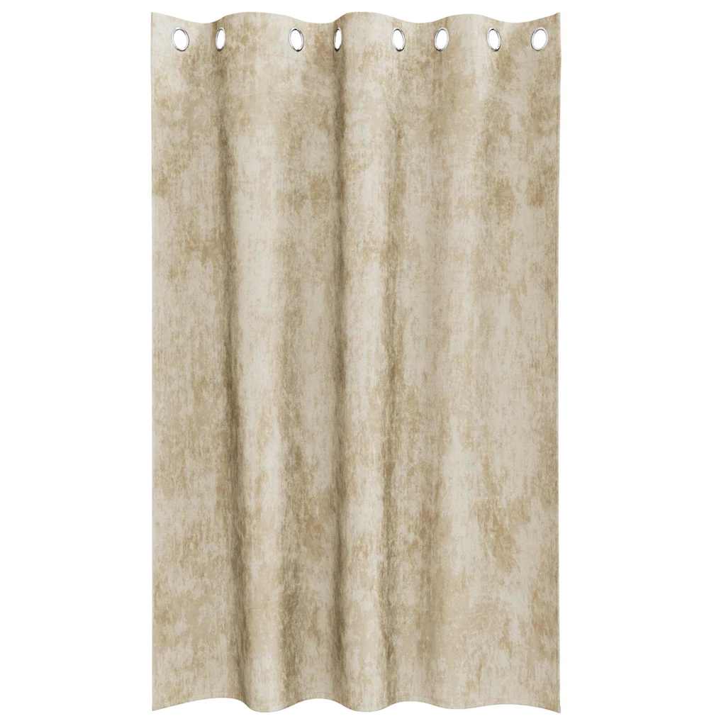 Velvet Curtains with Curtains 2 pcs Cream 175 x 140 cm Velvet