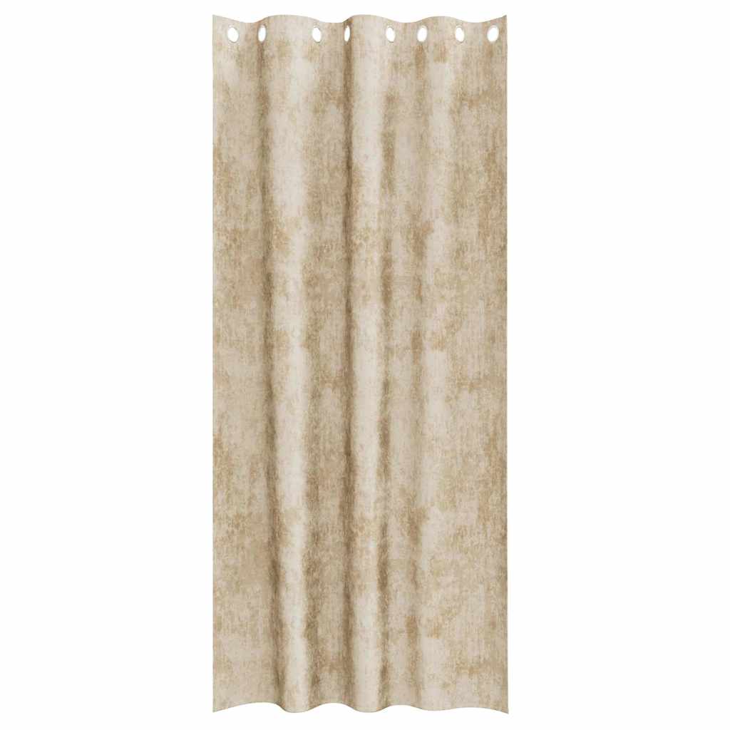 Velvet Curtains with Curtains 2 pcs Cream 225 x 140 cm Velvet