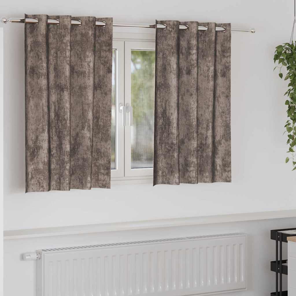 Velvet Curtains 2 pcs Cappuccino 140 x 140 cm Velvet