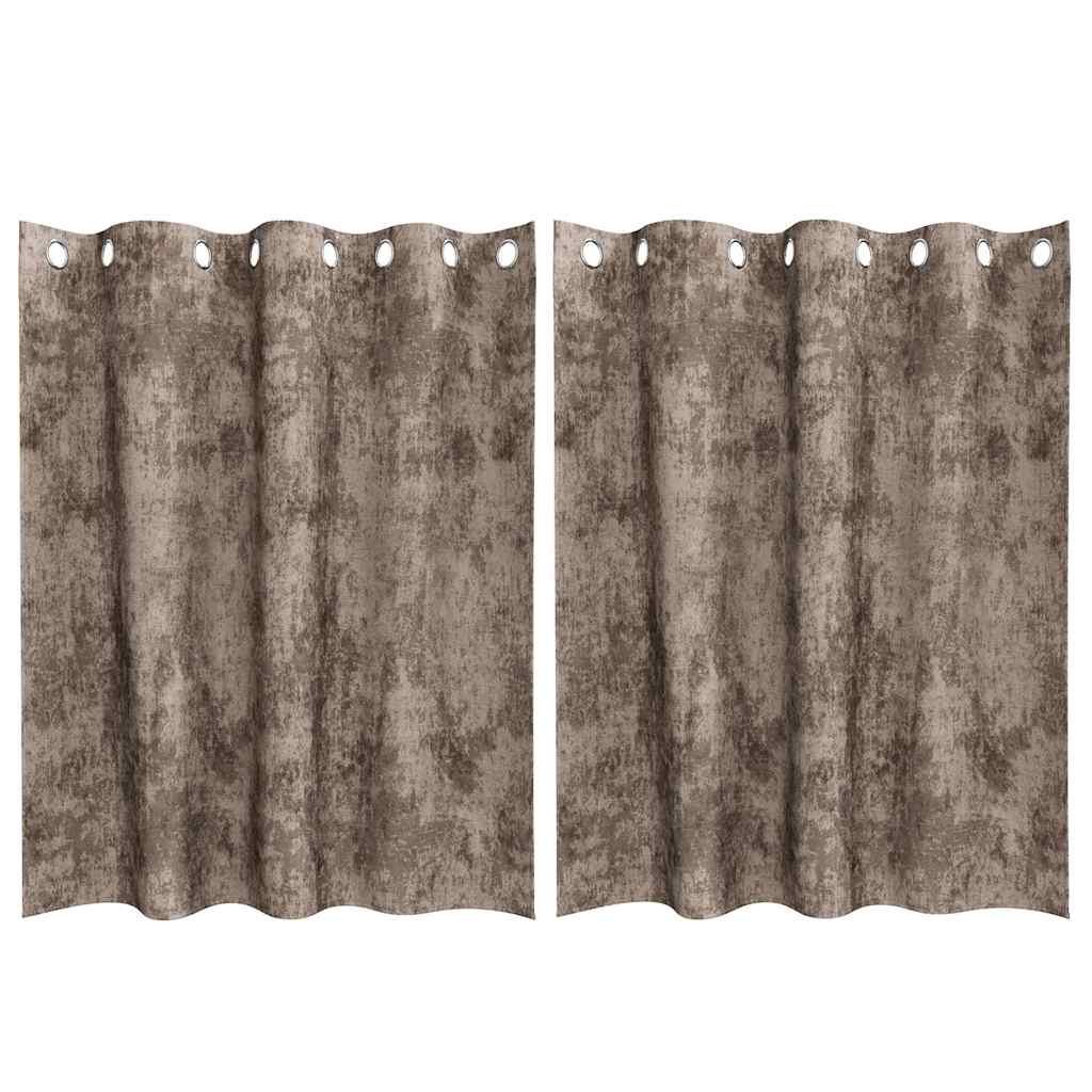 Velvet Curtains 2 pcs Cappuccino 140 x 140 cm Velvet
