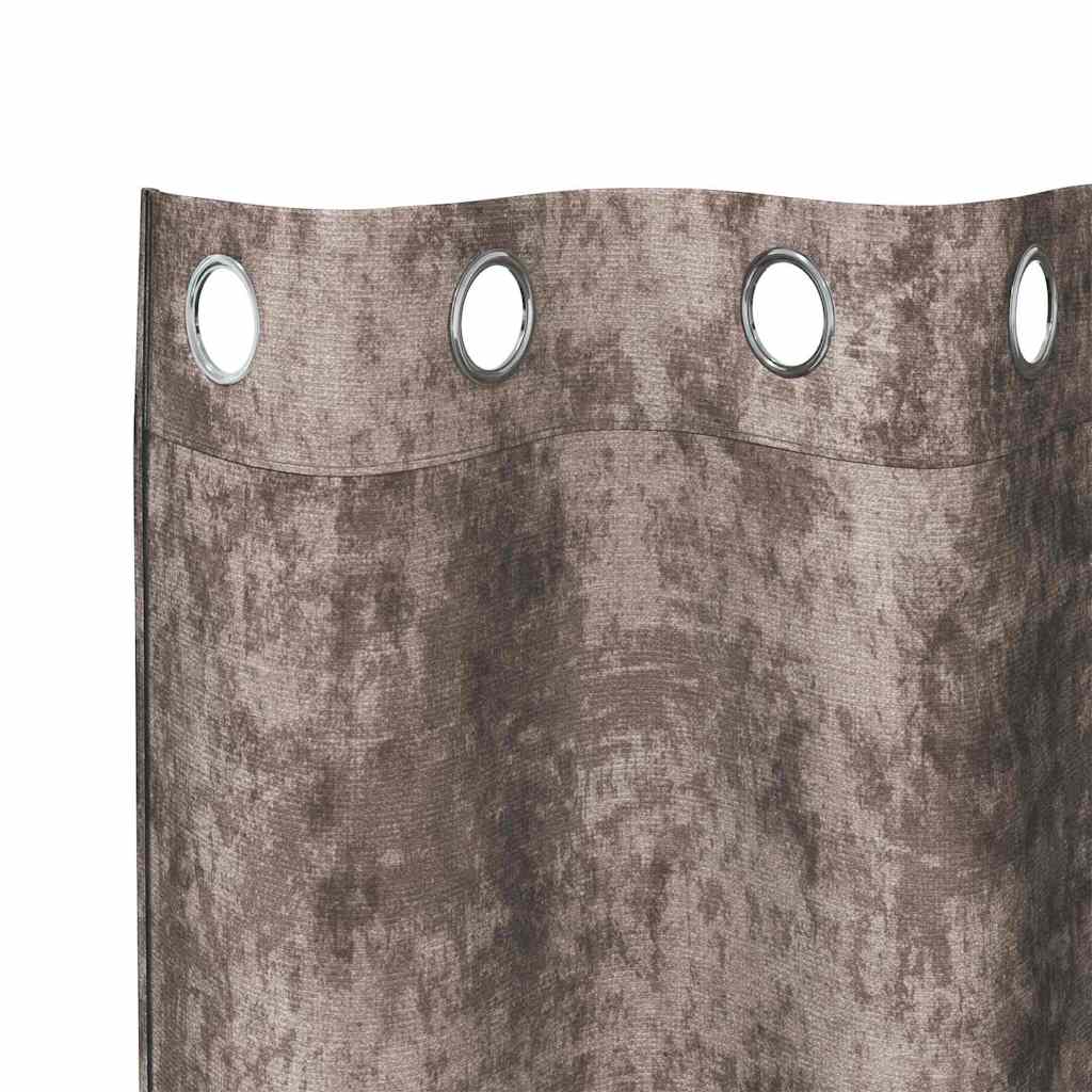 Velvet Curtains 2 pcs Cappuccino 260 x 140 cm Velvet
