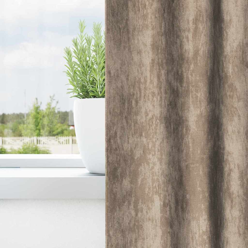 Velvet Curtains 2 pcs Champagne 260 x 140 cm Velvet