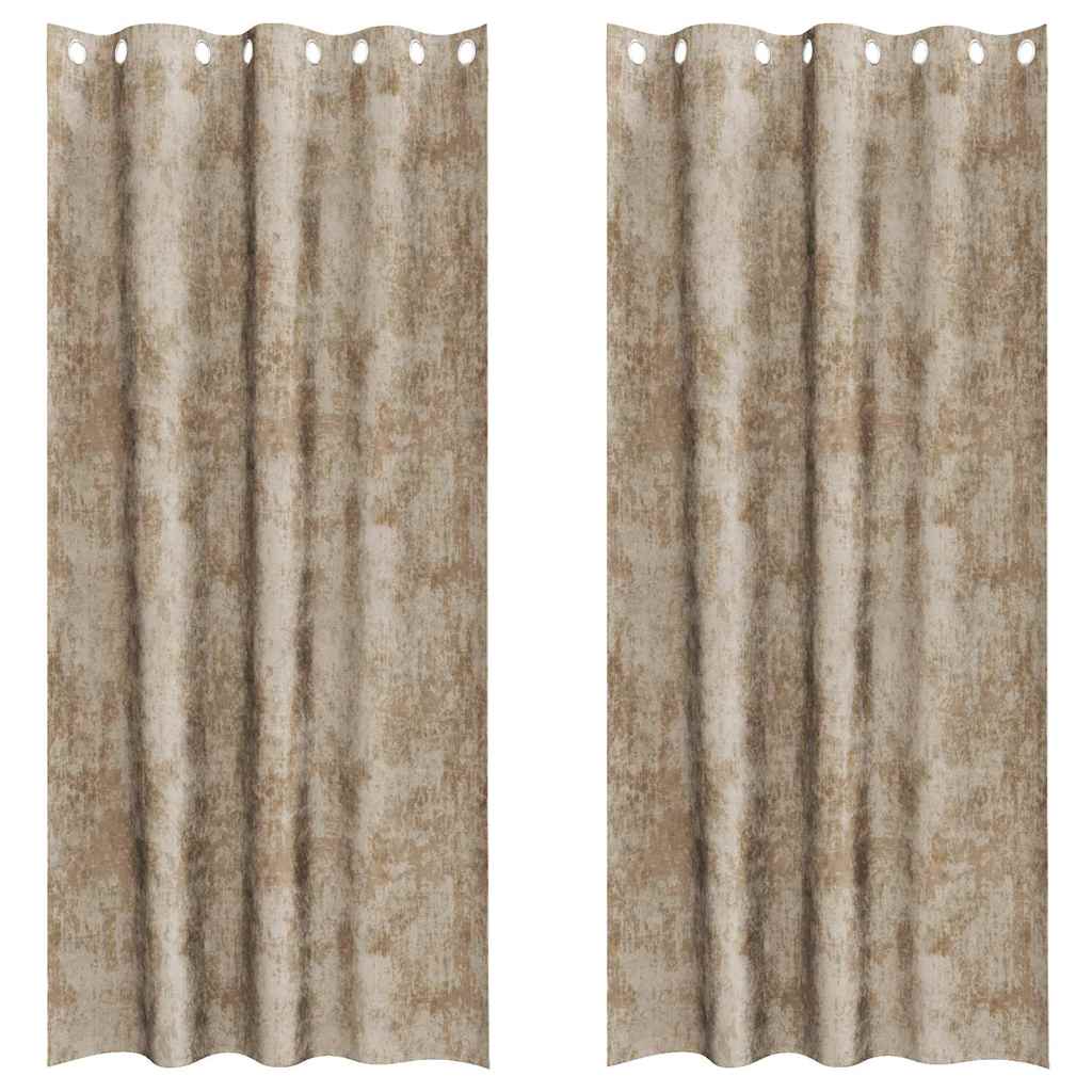 Velvet Curtains 2 pcs Champagne 260 x 140 cm Velvet