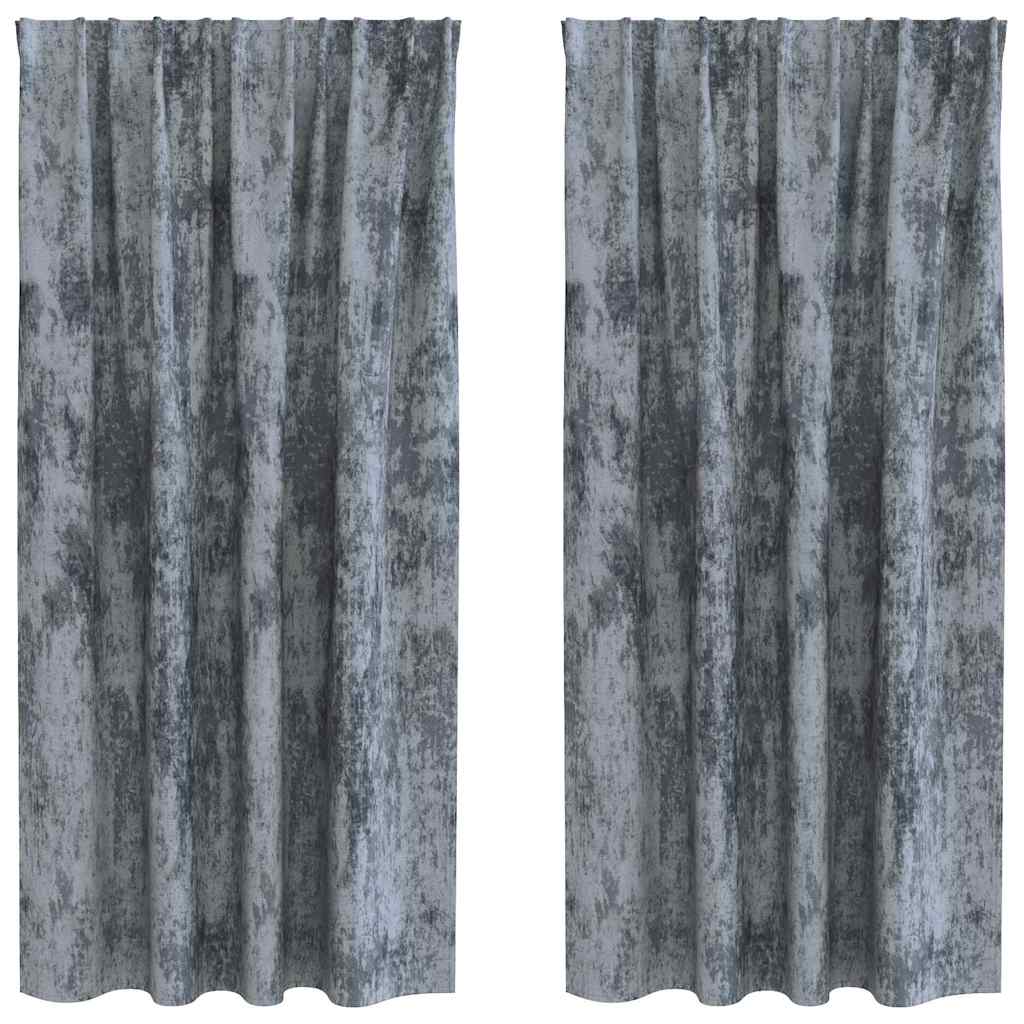 Velvet Curtains 2 pcs Silver Grey 175 x 140 cm Velvet