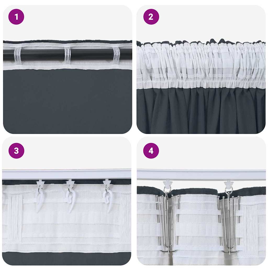 Velvet Curtains 2 pcs Silver Grey 260 x 140 cm Velvet