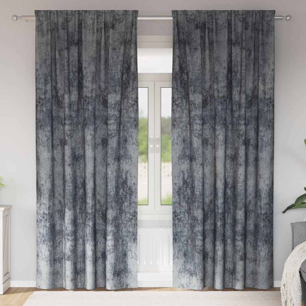 Velvet Curtains 2 pcs Silver Grey 260 x 140 cm Velvet