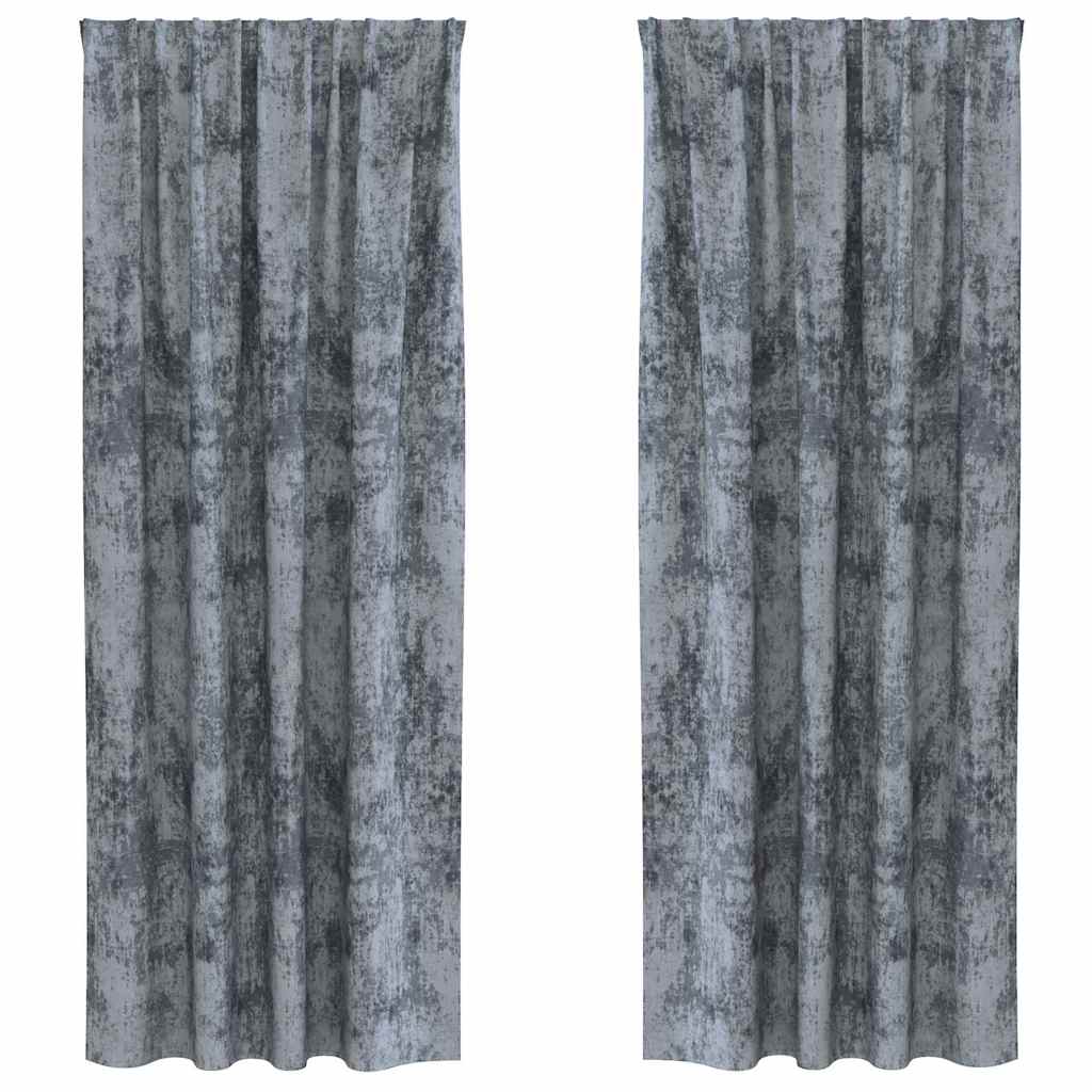Velvet Curtains 2 pcs Silver Grey 260 x 140 cm Velvet