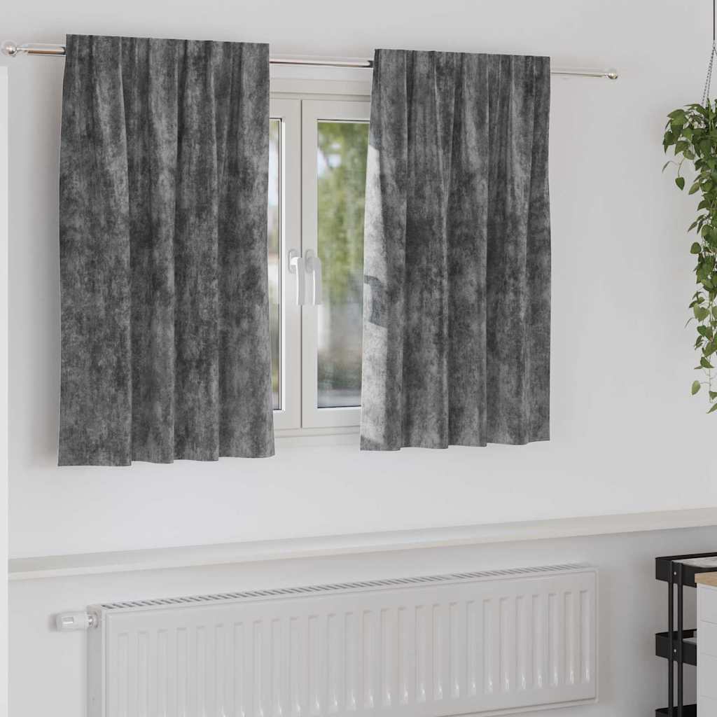 Velvet Curtains with Curtains 2 pcs Grey 140 x 140 cm Velvet