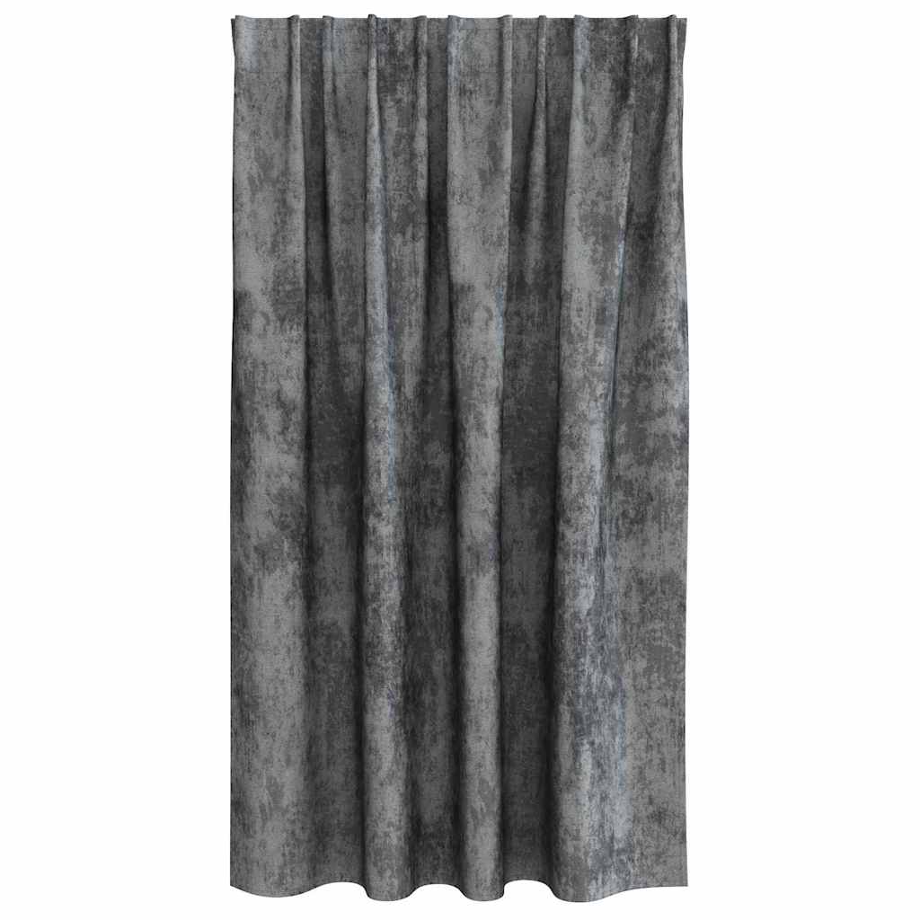 Velvet Curtains with Curtains 2 pcs Grey 140 x 140 cm Velvet