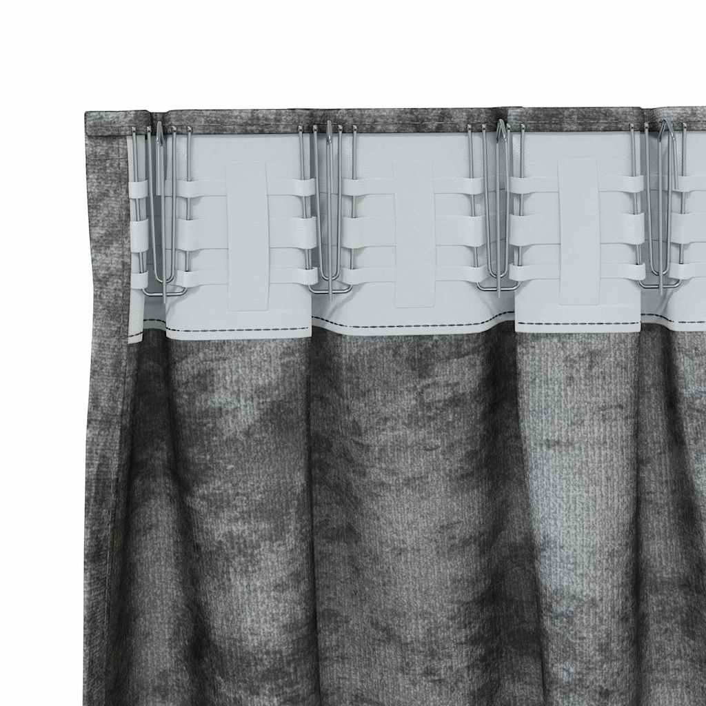 Velvet Curtains with Curtains 2 pcs Grey 175 x 140 cm Velvet