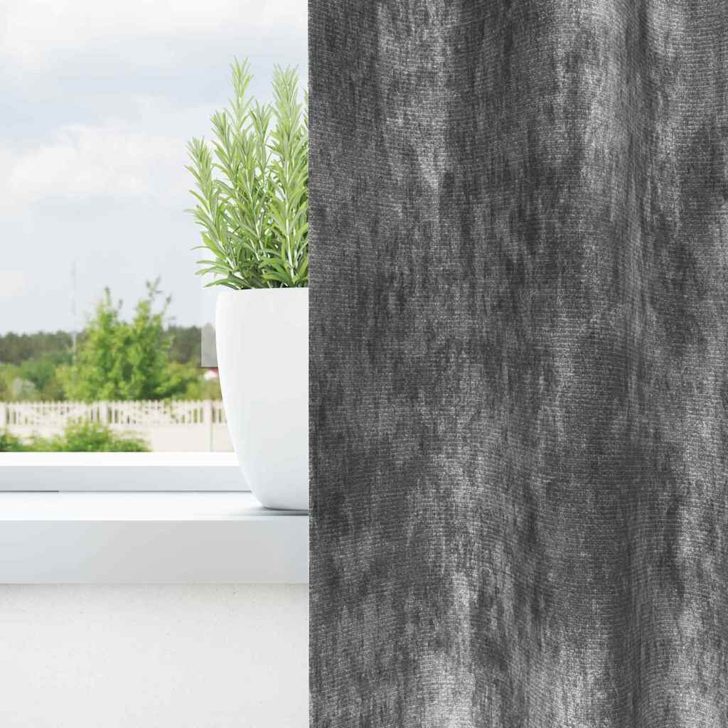 Velvet Curtains with Curtains 2 pcs Grey 175 x 140 cm Velvet