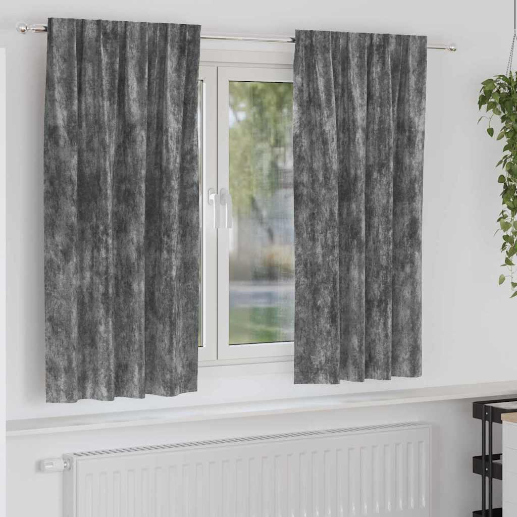 Velvet Curtains with Curtains 2 pcs Grey 175 x 140 cm Velvet