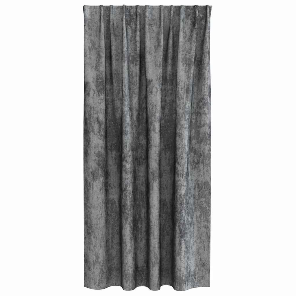 Velvet Curtains with Curtains 2 pcs Grey 175 x 140 cm Velvet
