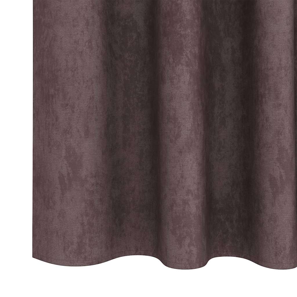 Velvet Curtains with Curtains 2 pcs Brown 140 x 140 cm Velvet