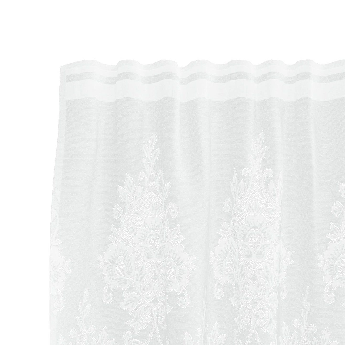 Lace Curtain with Curtains Floral White 240 x 500 cm Polyester