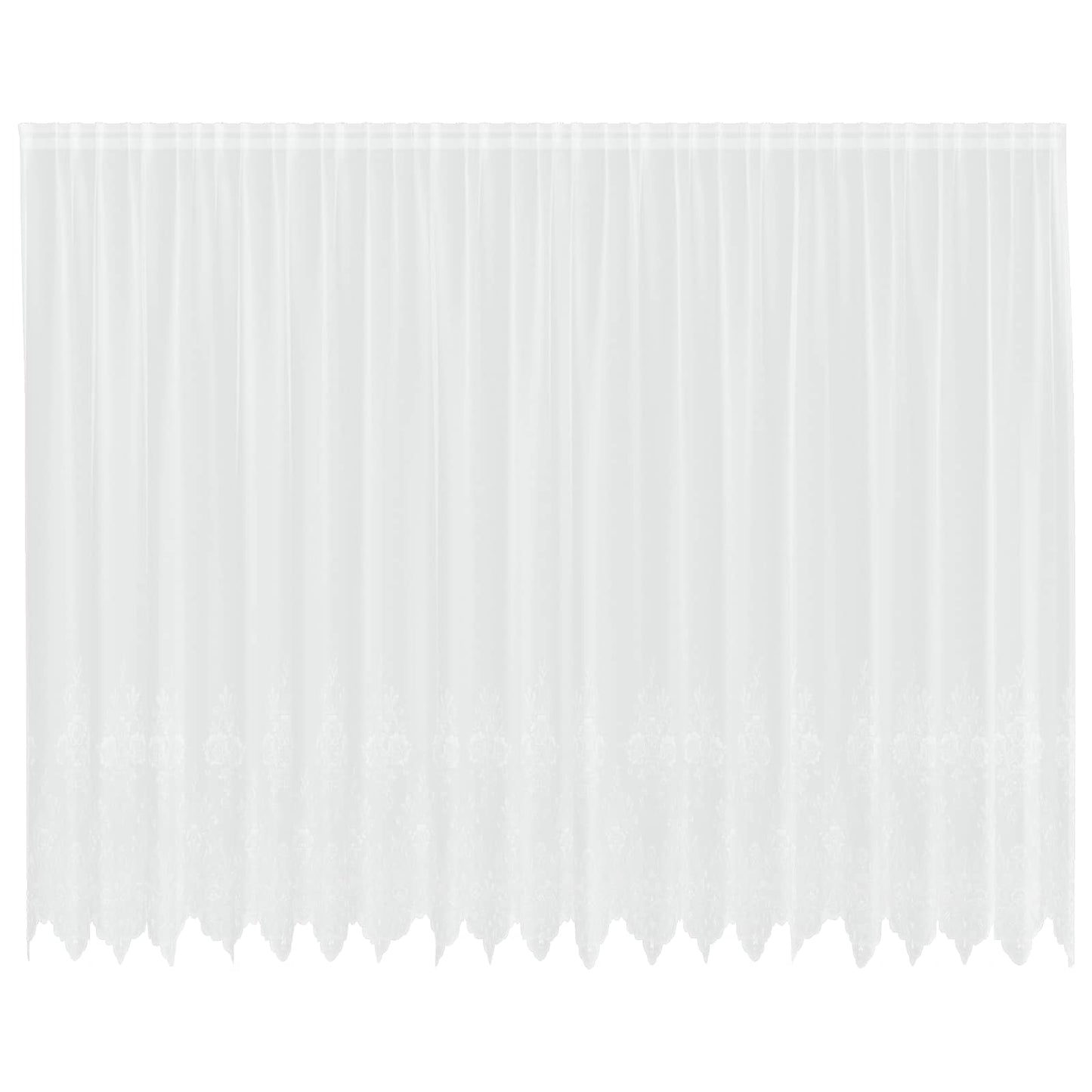 Lace Curtain with Curtains Floral White 245 x 500 cm Polyester