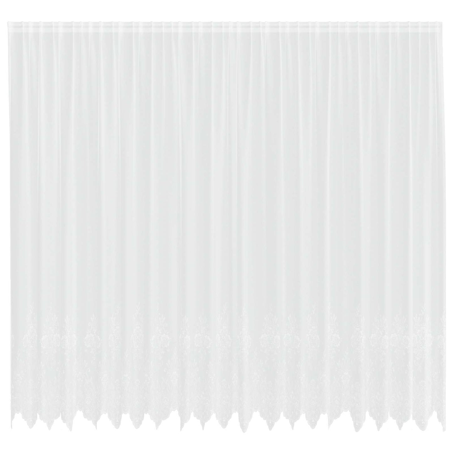 Lace Curtain with Curtains Floral White 280 x 500 cm Polyester