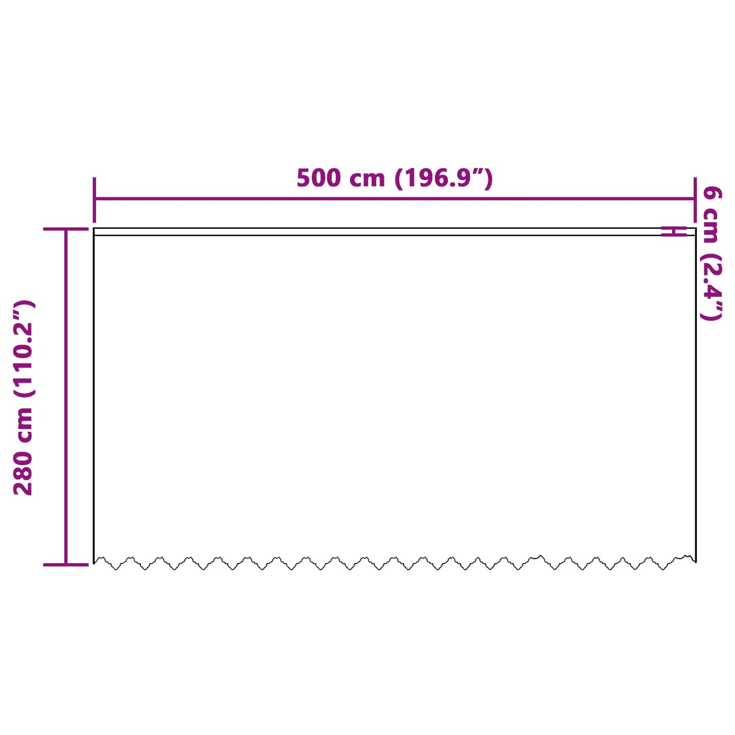 Lace Curtain with Curtains Floral White 280 x 500 cm Polyester