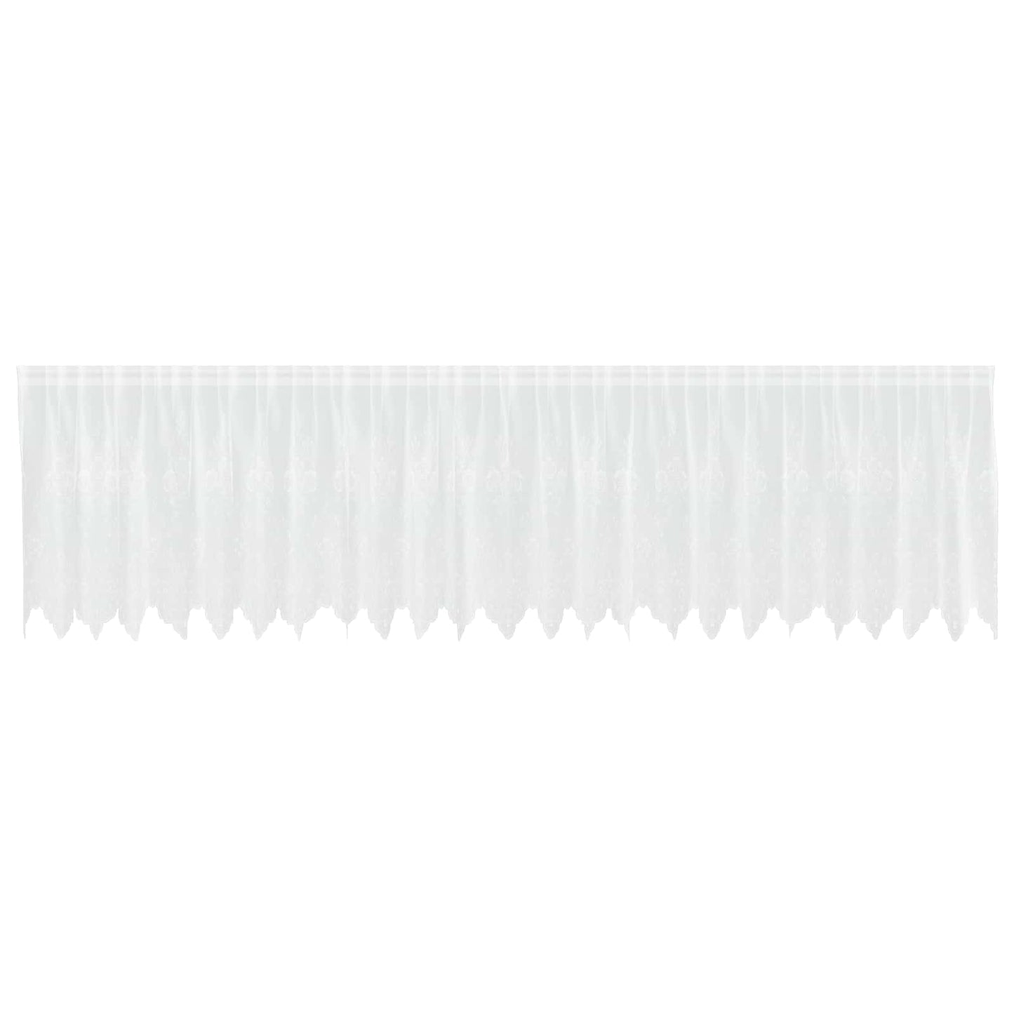 Lace Curtain with Curtains Floral White 120 x 600 cm Polyester