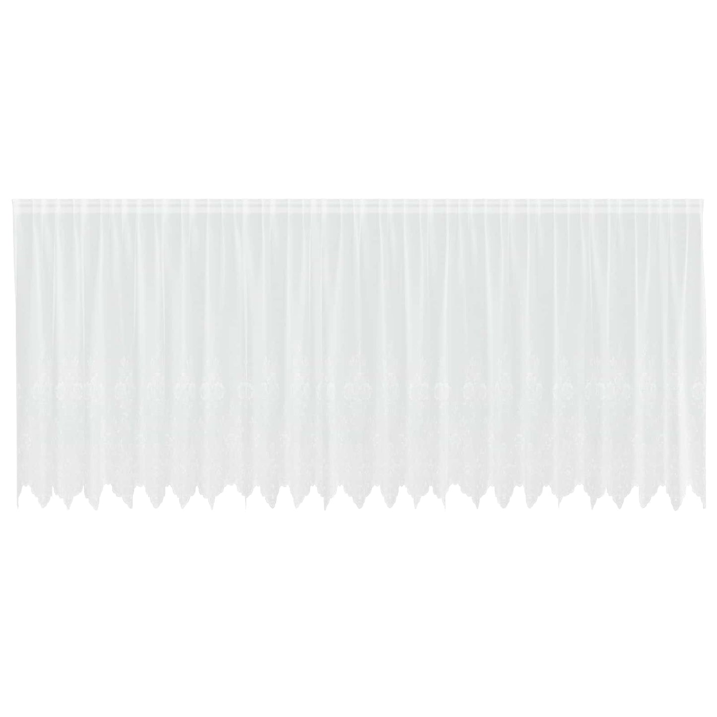 Lace Curtain with Curtains Floral White 140 x 600 cm Polyester