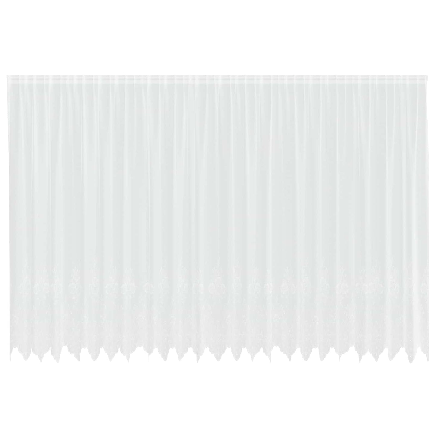 Lace Curtain with Curtains Floral White 200 x 600 cm Polyester