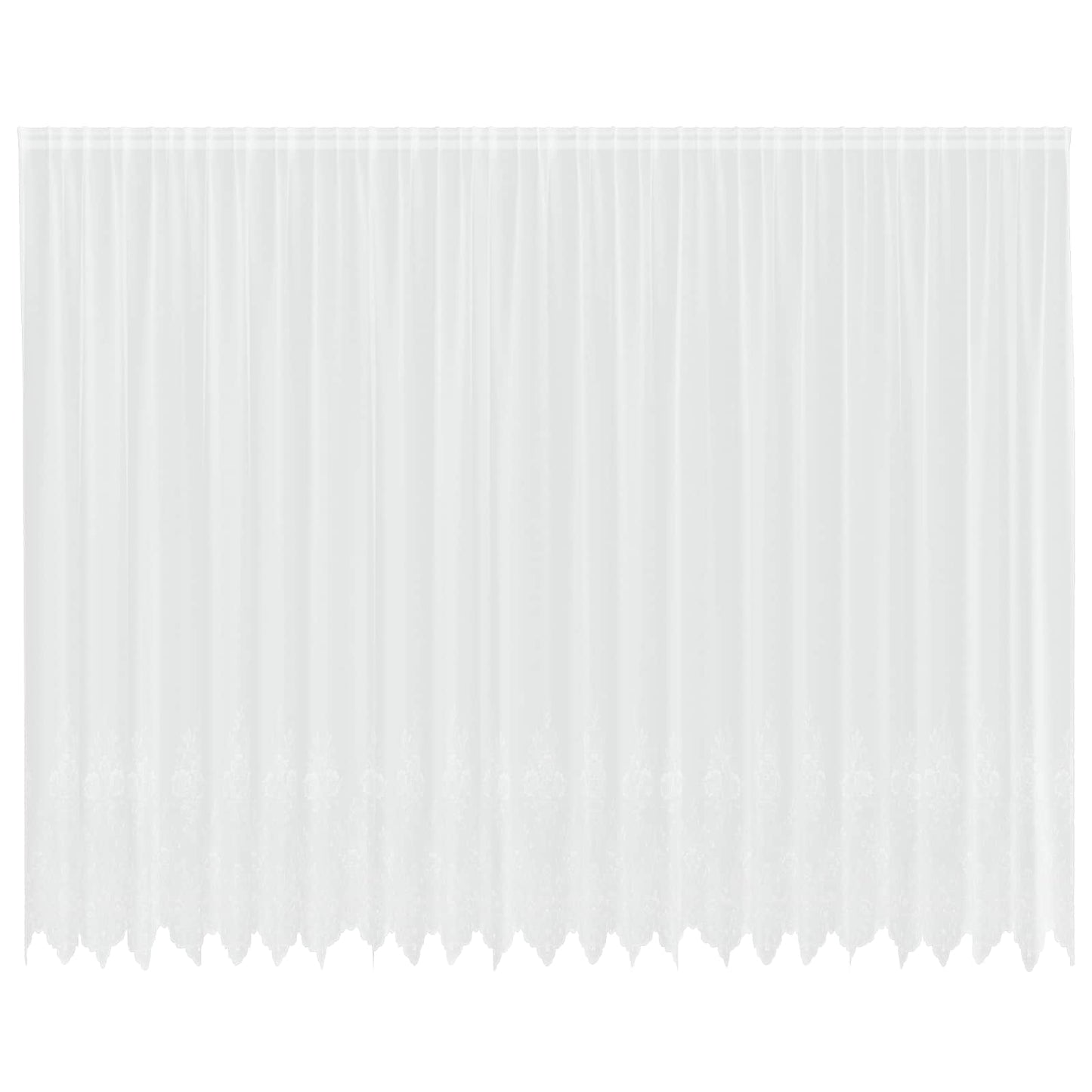 Lace Curtain with Curtains Floral White 280 x 600 cm Polyester