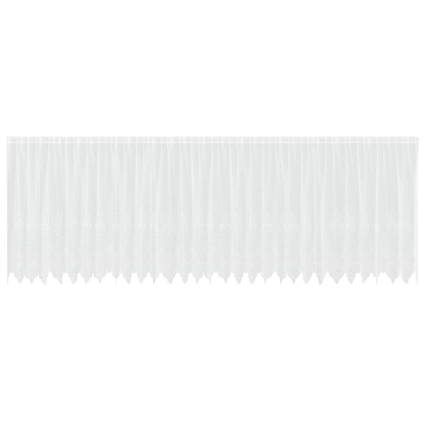 Lace Curtain with Curtains Floral White 140 x 750 cm Polyester