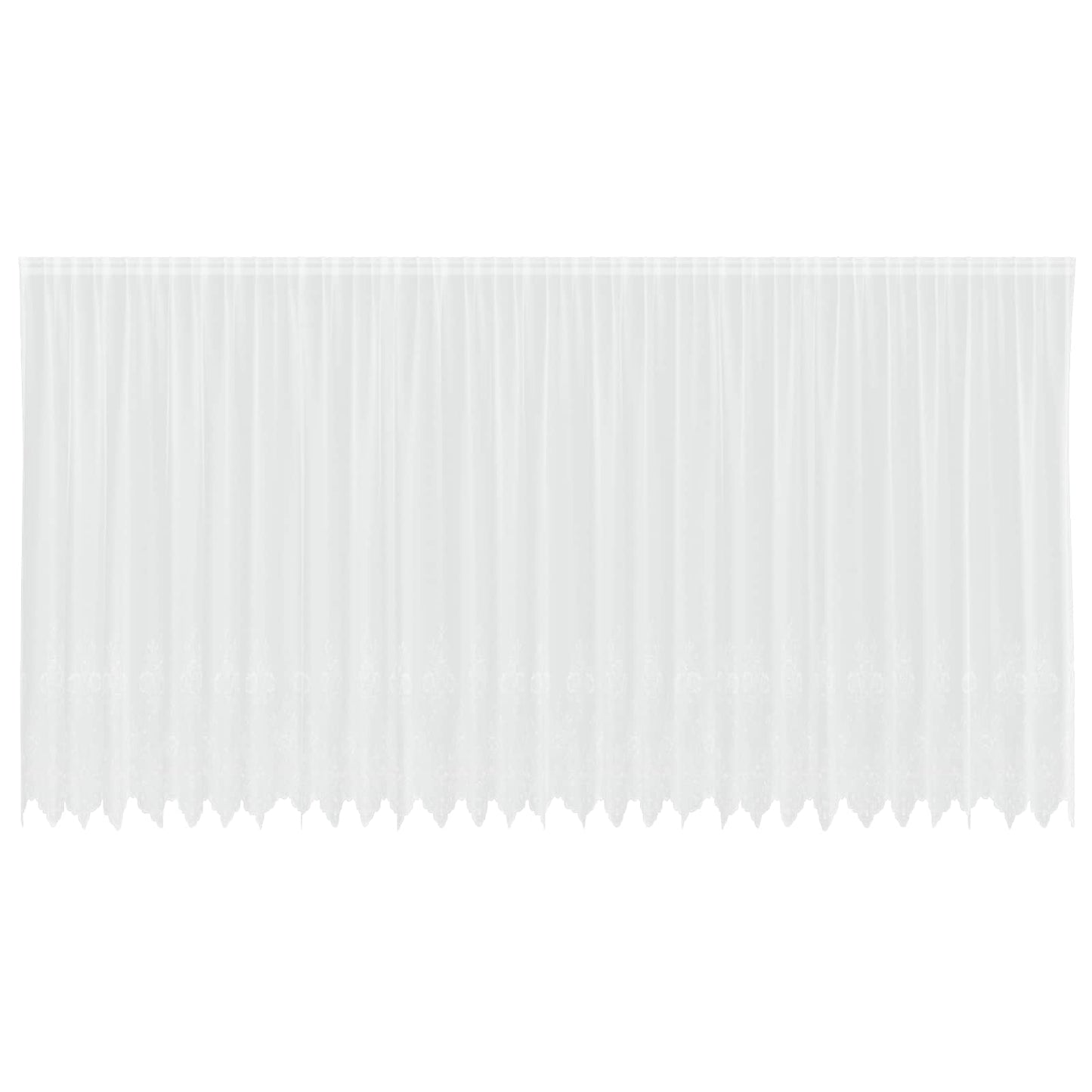 Lace Curtain with Curtains Floral White 200 x 750 cm Polyester
