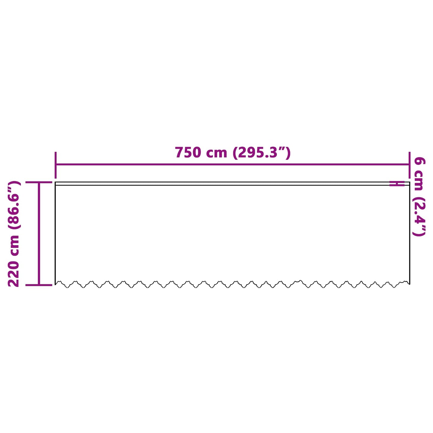 Lace Curtain with Curtains Floral White 220 x 750 cm Polyester