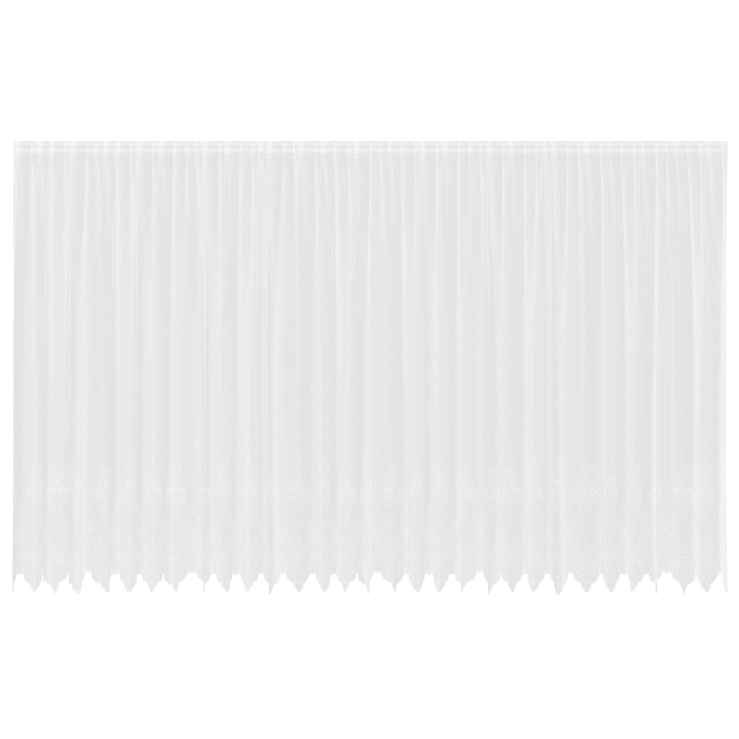 Lace Curtain with Curtains Floral White 300 x 750 cm Polyester