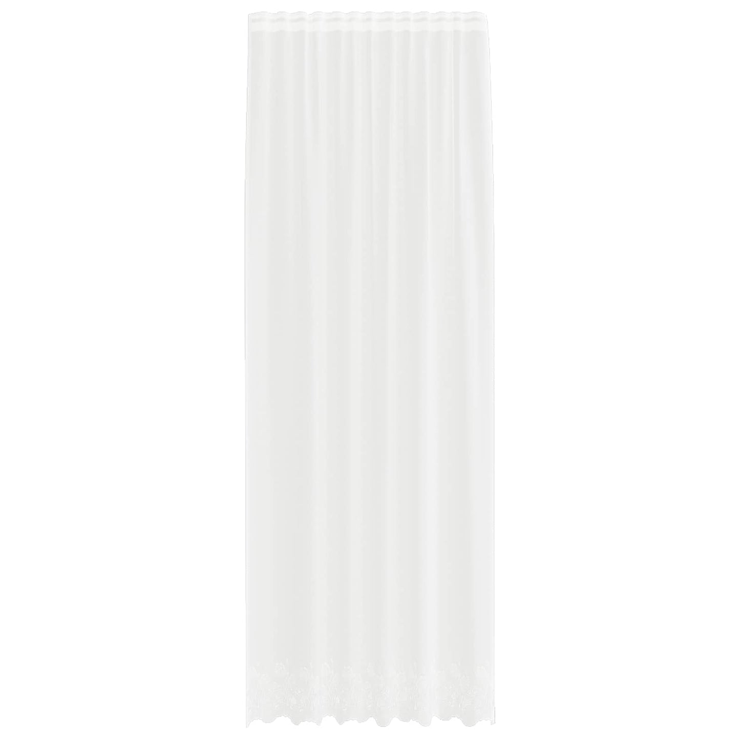 Lace Curtain with Curtains Floral White 280 x 150 cm Polyester
