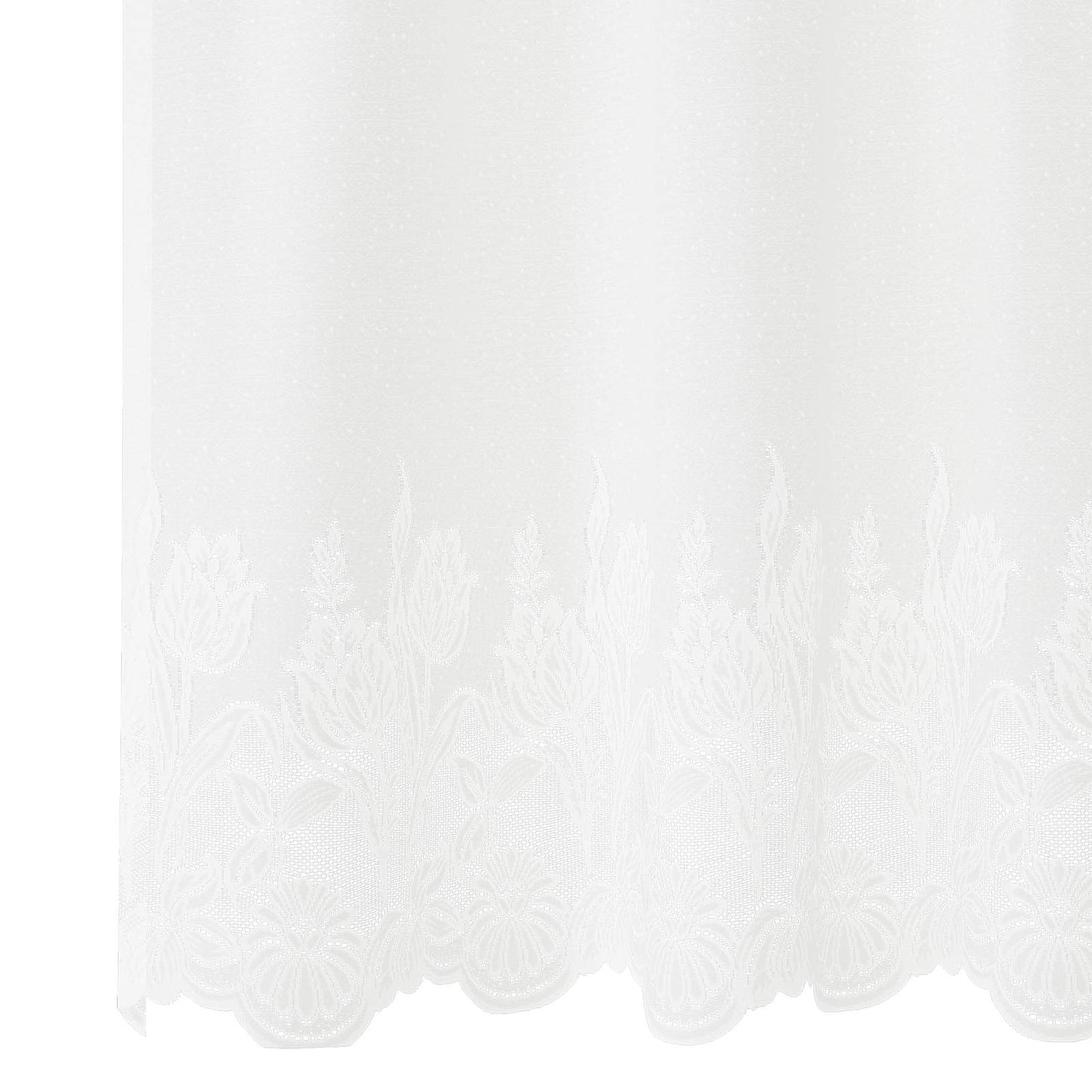 Lace Curtain with Curtains Floral White 245 x 200 cm Polyester