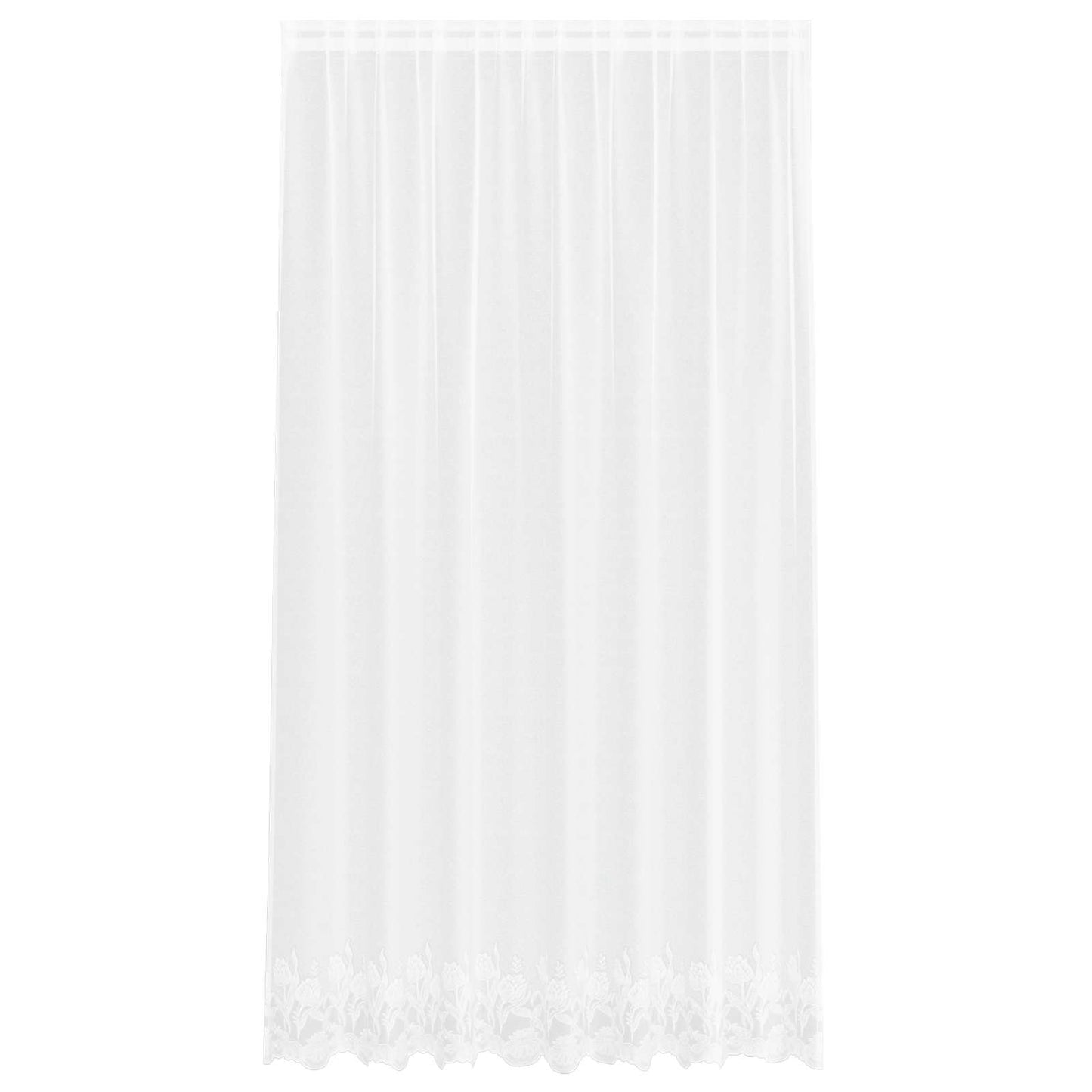 Lace Curtain with Curtains Floral White 245 x 200 cm Polyester