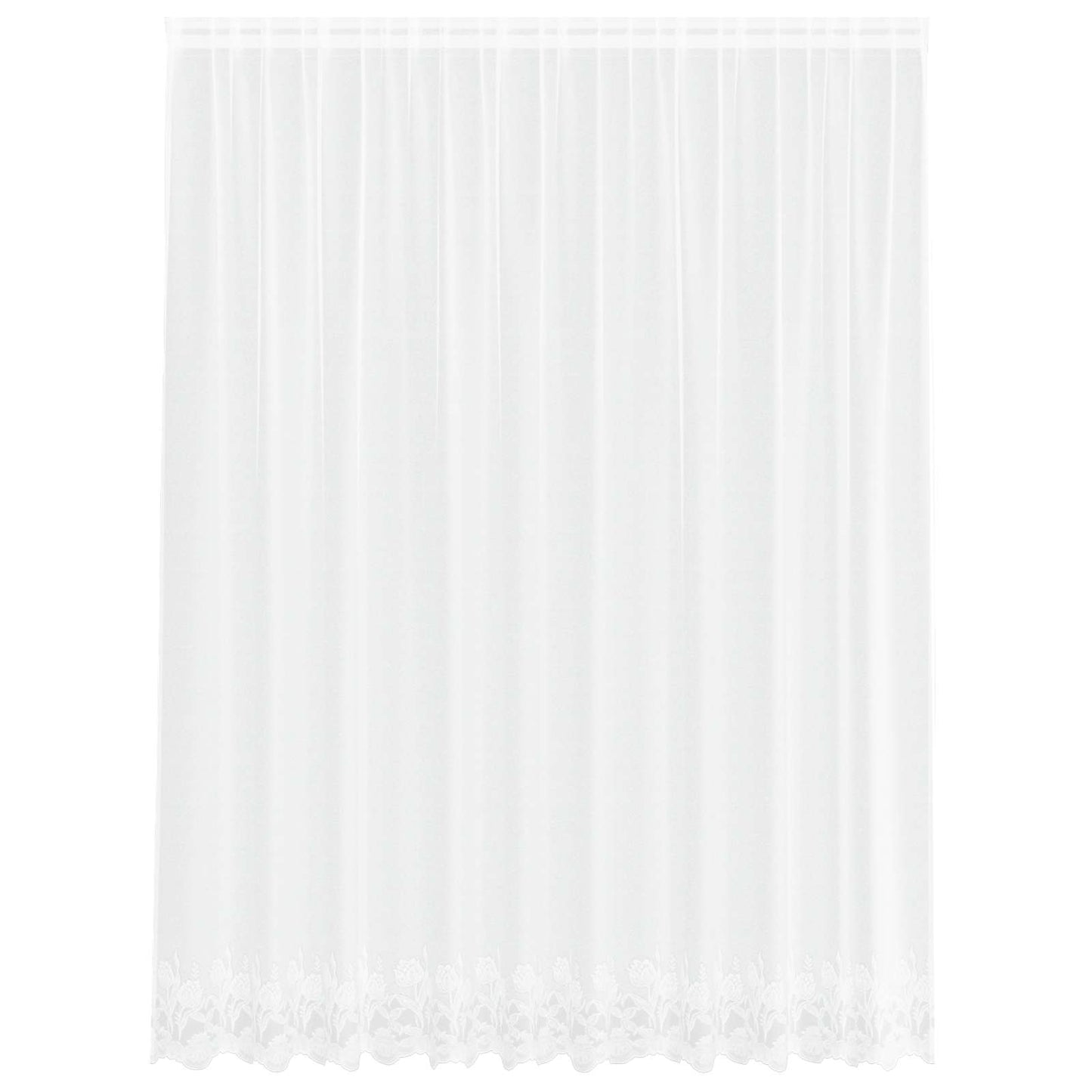 Lace Curtain with Curtains Floral White 200 x 300 cm Polyester