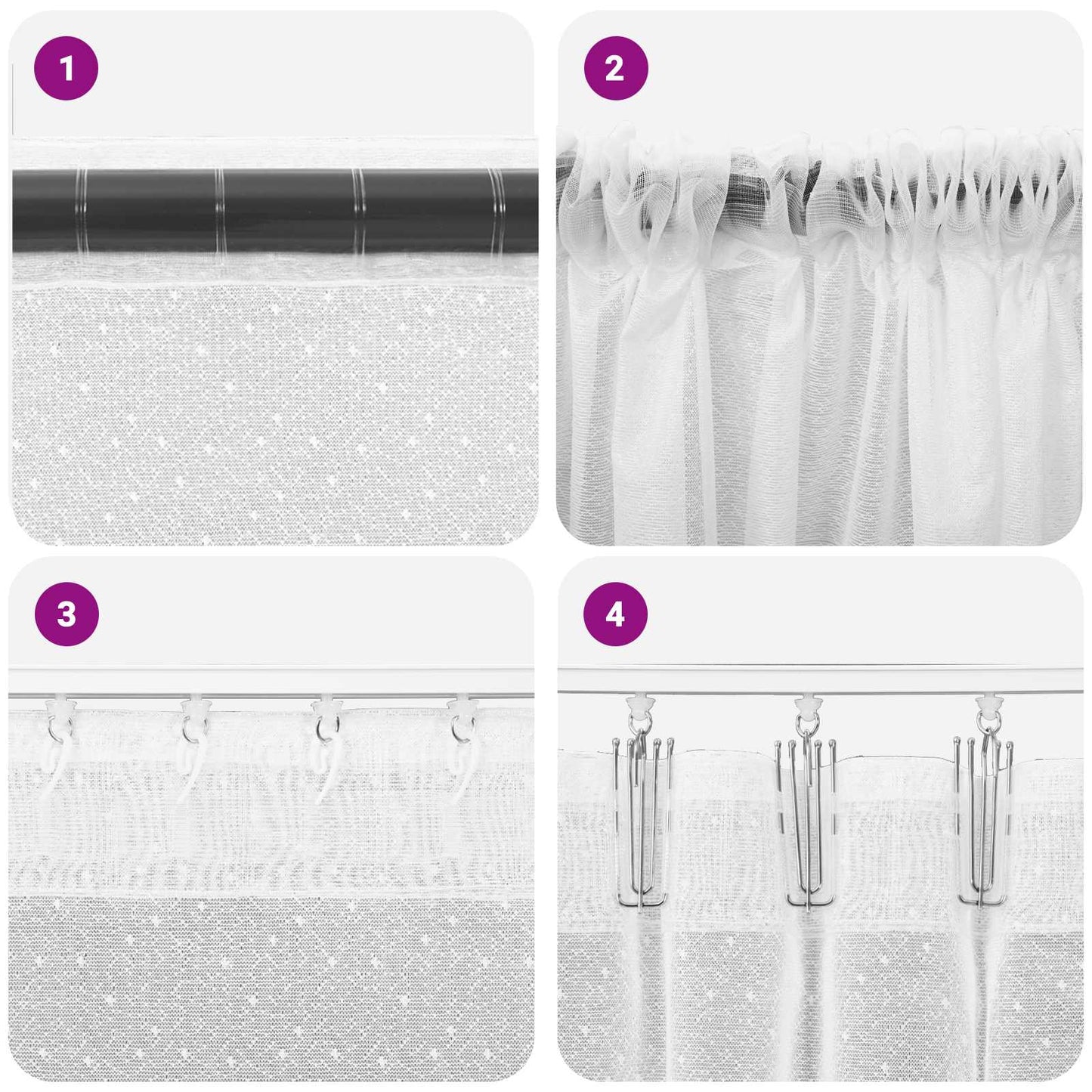 Lace Curtain with Curtains Floral White 280 x 300 cm Polyester