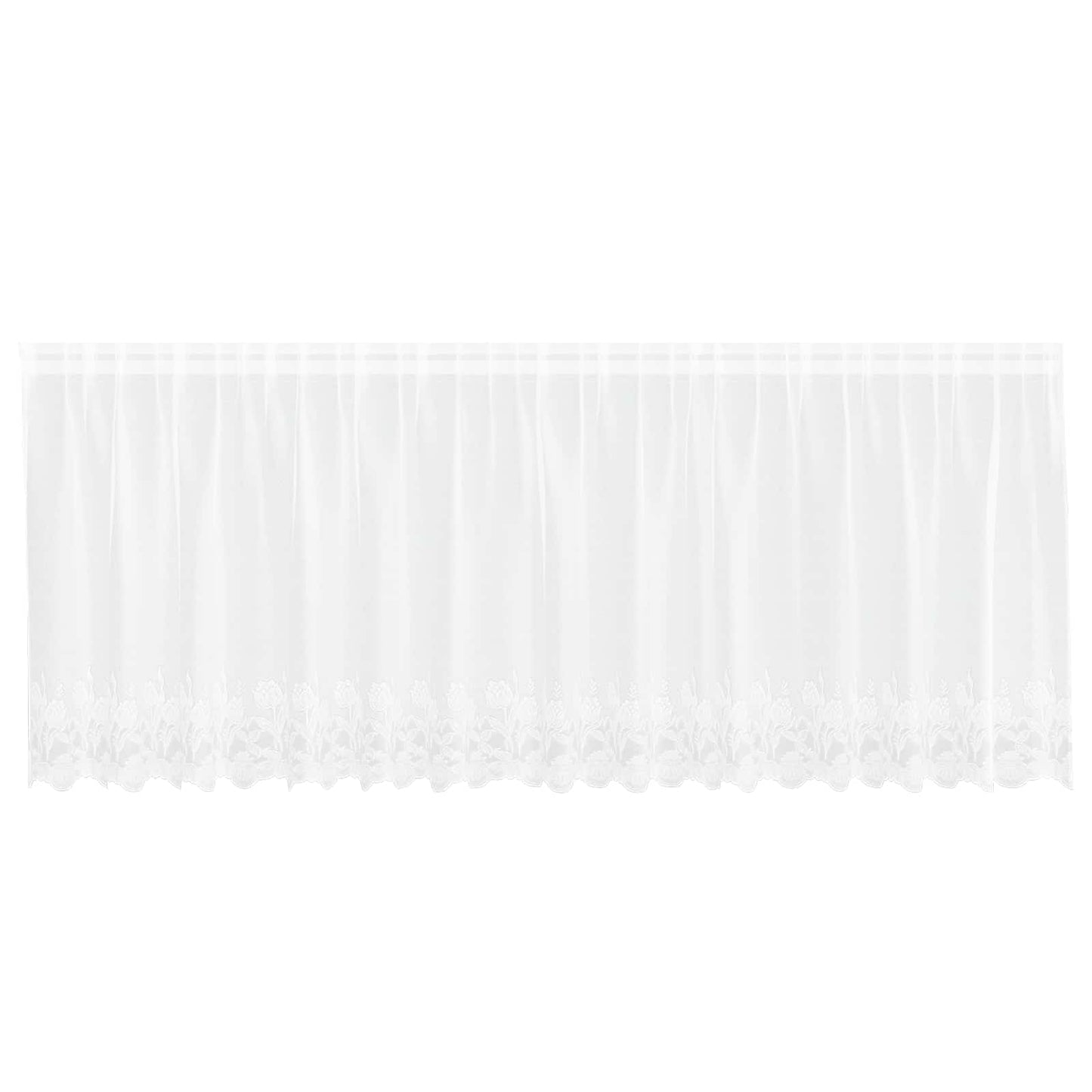 Lace Curtain with Curtains Floral White 100 x 400 cm Polyester