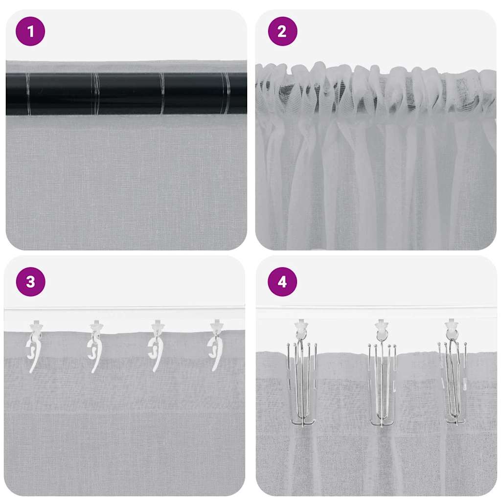 Voile Curtain 2 pcs Dark Grey 175 x 140 cm Polyester