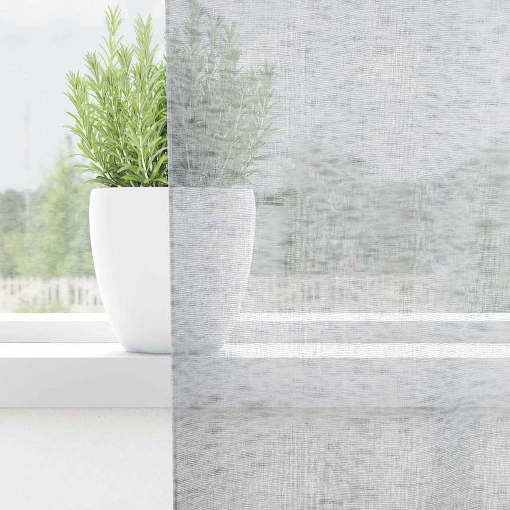 Voile Curtain 2 pcs Dark Grey 175 x 140 cm Polyester