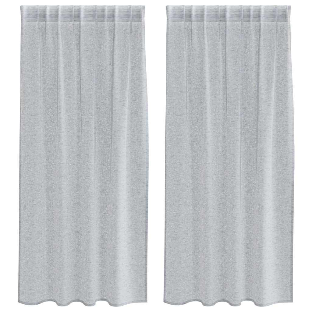 Voile Curtain 2 pcs Dark Grey 175 x 140 cm Polyester