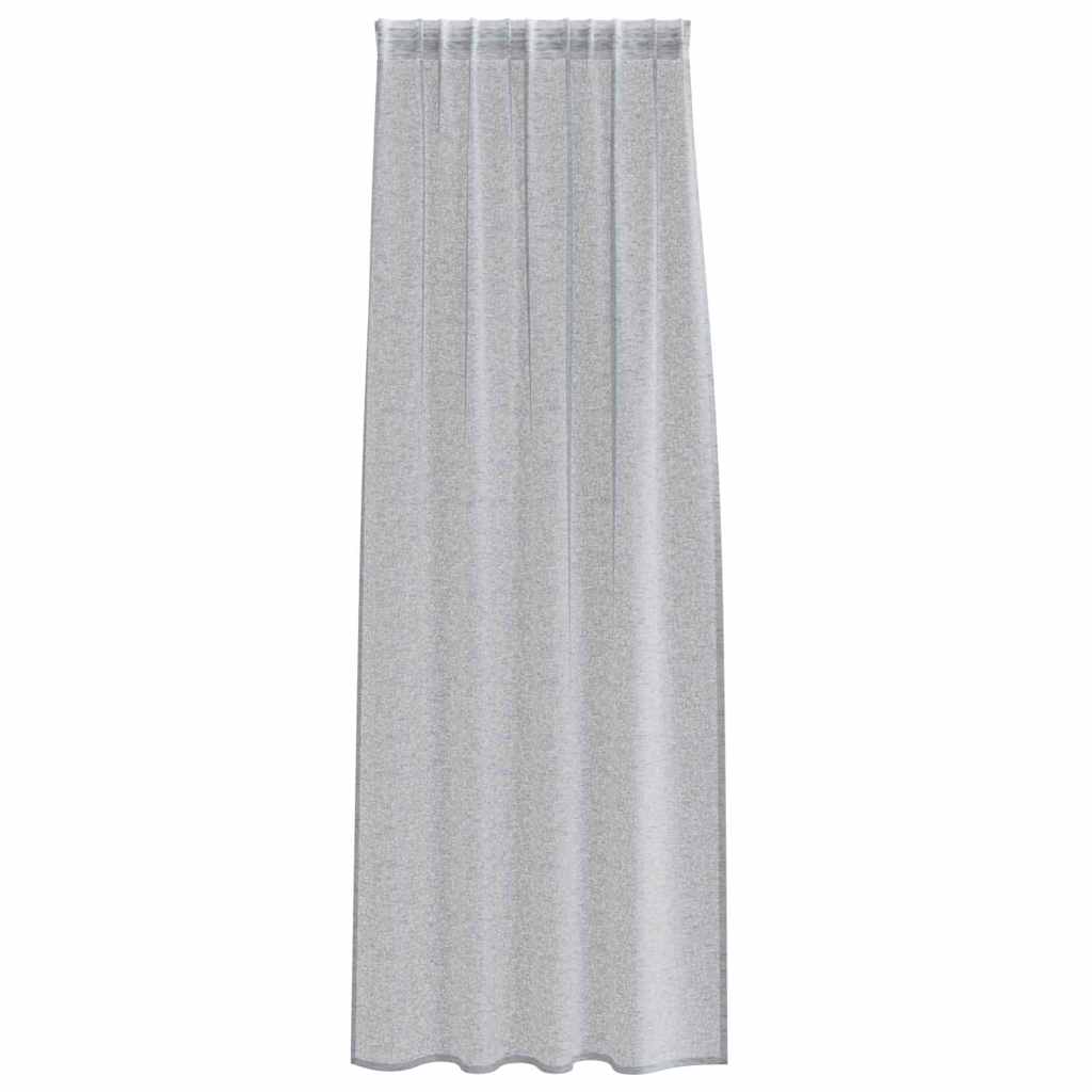 Voile Curtain 2 pcs Dark Grey 225 x 140 cm Polyester