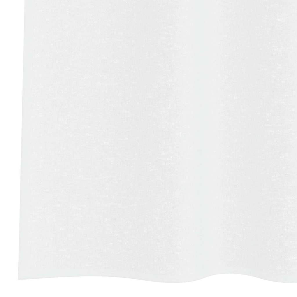 Voile Curtain with Curtains 2 pcs White 245 x 140 cm Polyester