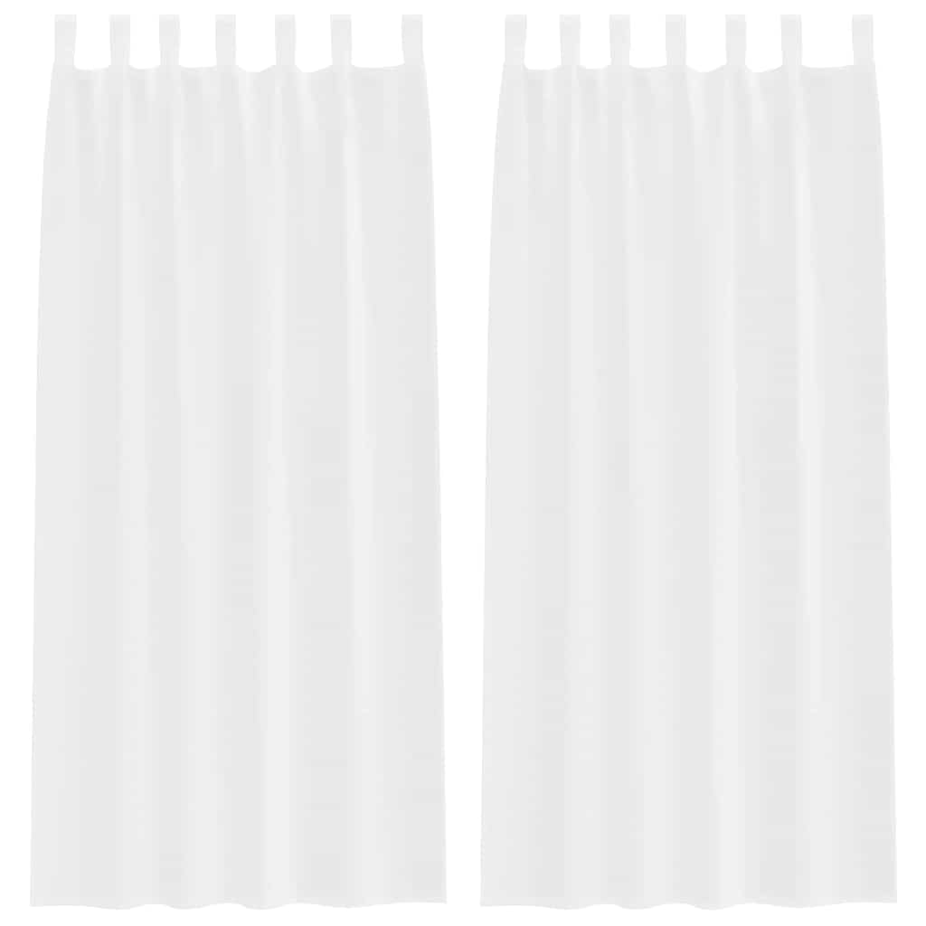 Voile Curtain with Curtains 2 pcs White 260 x 140 cm Polyester