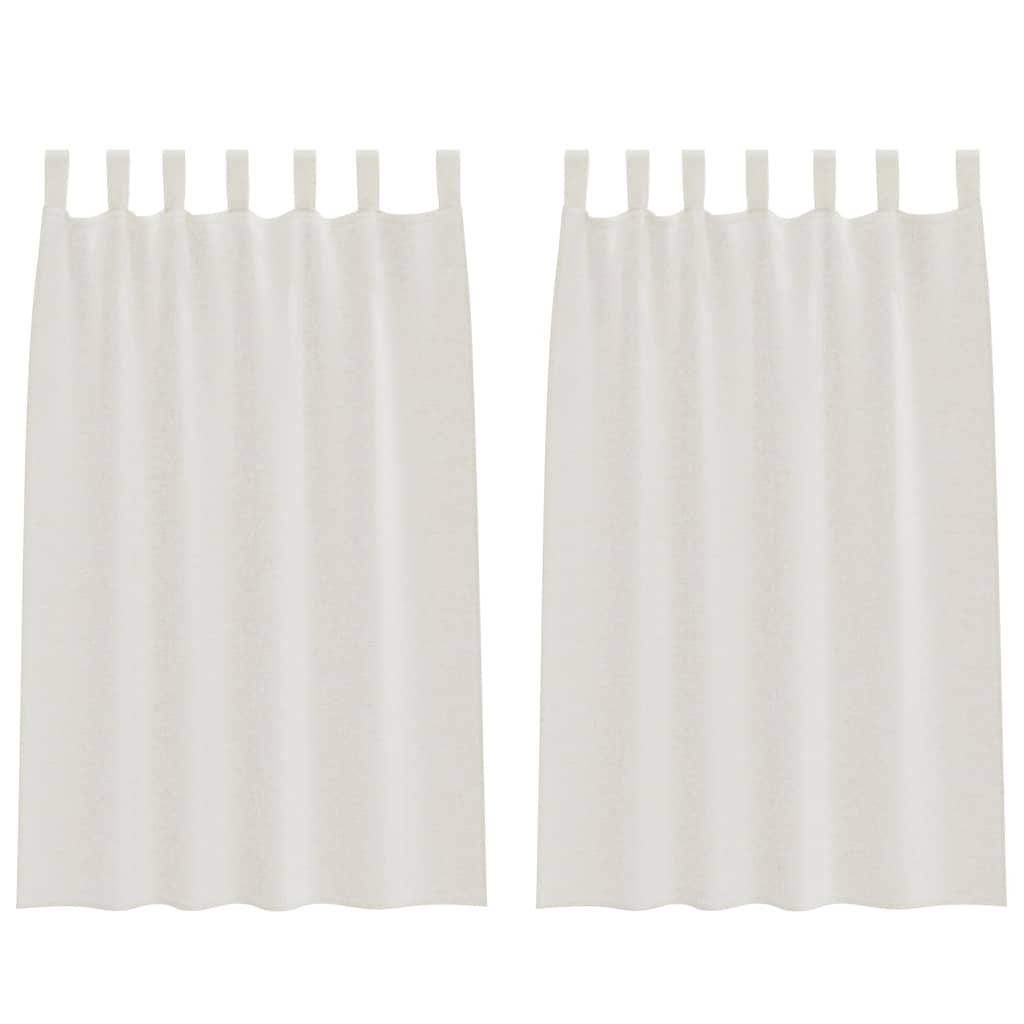 Voile Curtain with Curtains 2 pcs Cream 175 x 140 cm Polyester