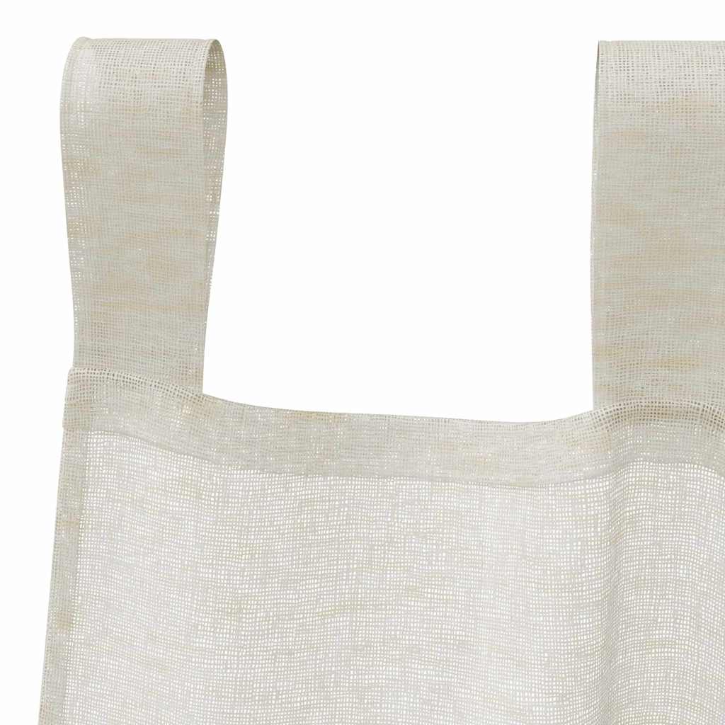 Voile Curtain with Curtains 2 pcs Cream 245 x 140 cm Polyester